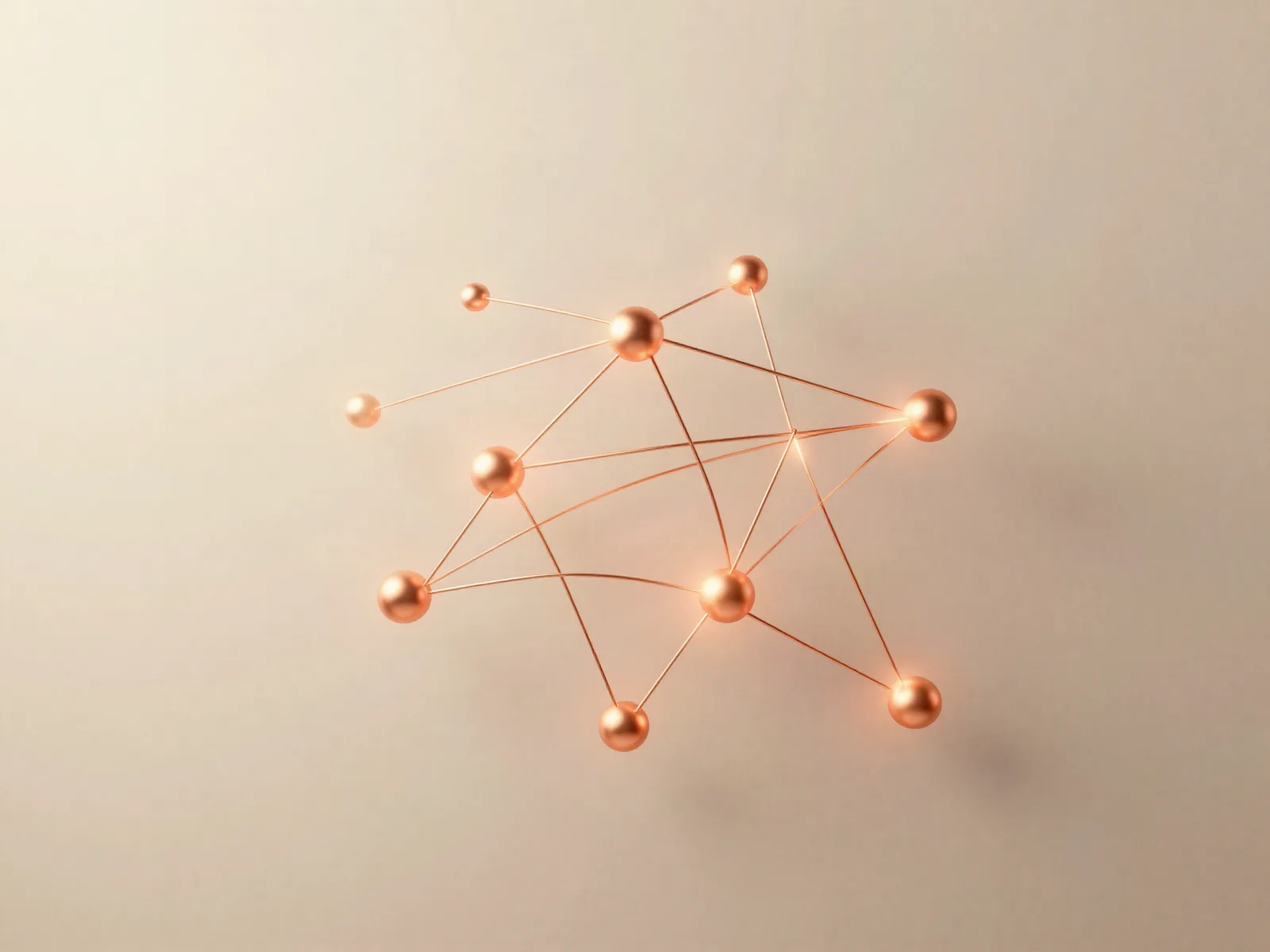 Abstract visualization of connected AI agent nodes
